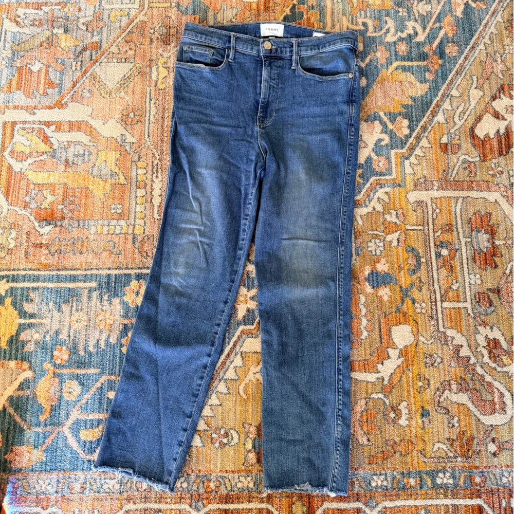 Frame Denim Le Pixie Women's Classic Blue Slender Straight Leg Jeans 29